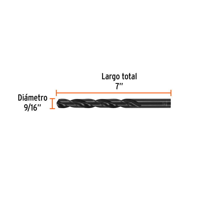 Broca HSS 9/16' Trublack para metal, Truper Código: 15391