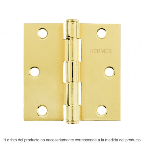 Bisagra cuadrada 2', latonado, cabeza plana, Hermex 43235 BC-201P