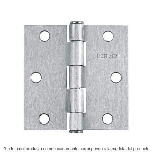 Bisagra cuadrada 2', satinado, cabeza plana, Hermex 43259 BC-203P