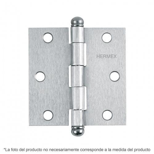 Bisagra cuadrada 2', satinado, cabeza redonda, Hermex 43254 BC-203R