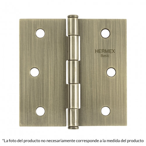 Bisagra cuadrada 2-1/2', latón antiguo, cabeza plana, Basic 25102 BC-252PP
