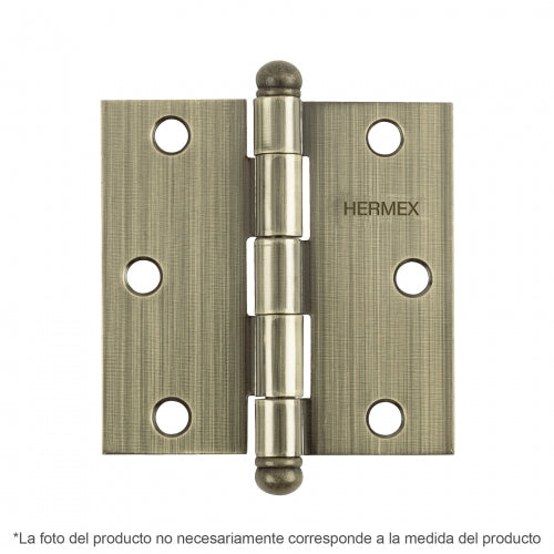 Bisagra cuadrada 2-1/2', latón antiguo, cabeza redonda 43245 BC-252R