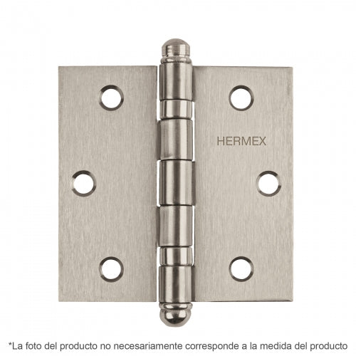 Bisagra cuadrada 2-1/2' acero inox, cabeza redonda, Hermex 43221 BC-254R