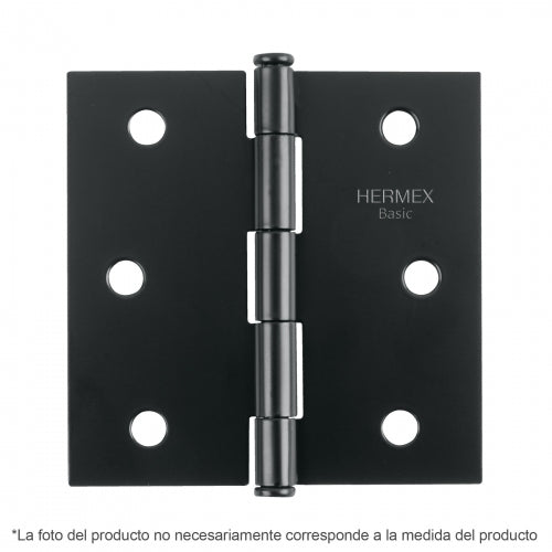 Bisagra cuadrada 2-1/2', negro mate, cabeza plana, Basic 27133 BC-256PP