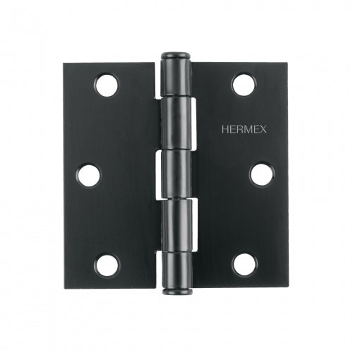 Bisagra cuadrada 2 1/2', negro mate, cabeza plana, Hermex 46707 BC-256P