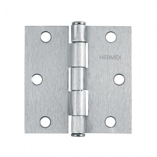 Bisagra cuadrada 3', satinado, cabeza plana, Hermex 43261 BC-303P