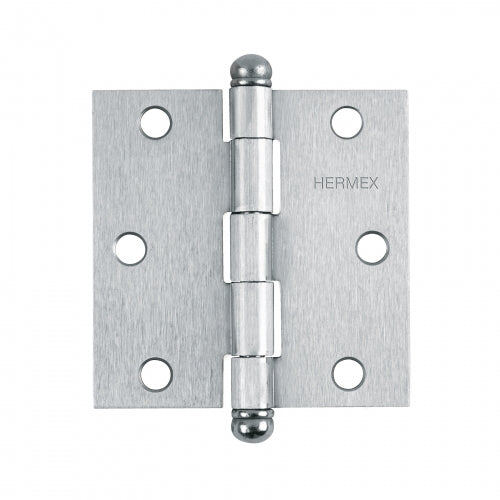 Bisagra cuadrada 3', satinado, cabeza redonda, Hermex 43256 BC-303R