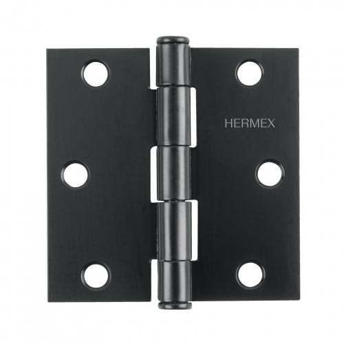 Bisagra cuadrada 3', negro mate, cabeza plana, Hermex 46918 BC-306P
