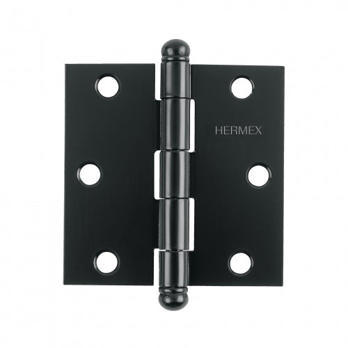 Bisagra cuadrada 3', negro mate, cabeza redonda, Hermex 46919 BC-306R