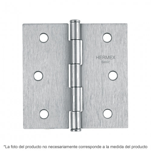 Bisagra cuadrada 3-1/2', satinado, cabeza plana, Basic 23688 BC-353PP