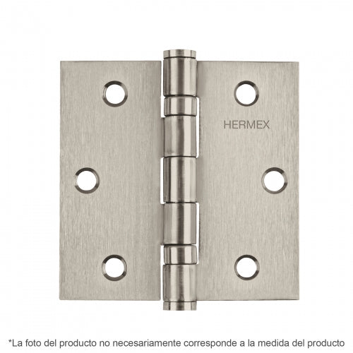 Bisagra cuadrada 3-1/2' acero inox, cabeza plana, Hermex 43228 BC-354P