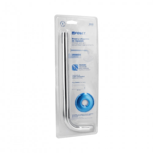 Brazo y chapetón de repuesto para regadera, Aqua, blister 44510 BCH-600B