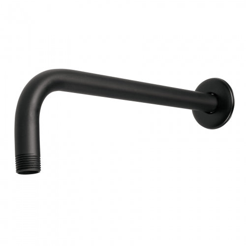Brazo recto con chapetón para regadera, 30 cm, negro mate 47649 BCH-600M