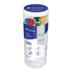 Bote con 650 cinchos plásticos en colores surtidos, Volteck 44298 BCIN-650