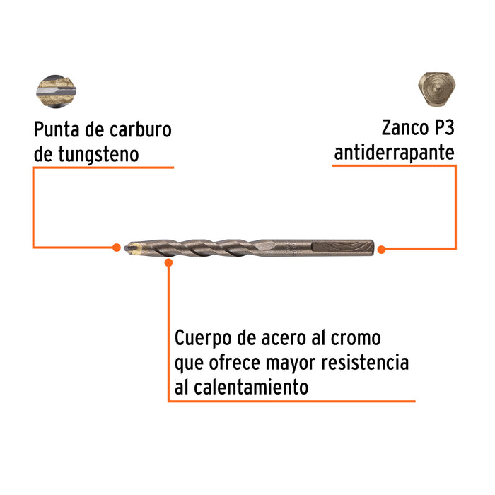 Broca para concreto de 5/16 x 4', Truper Código: 11212