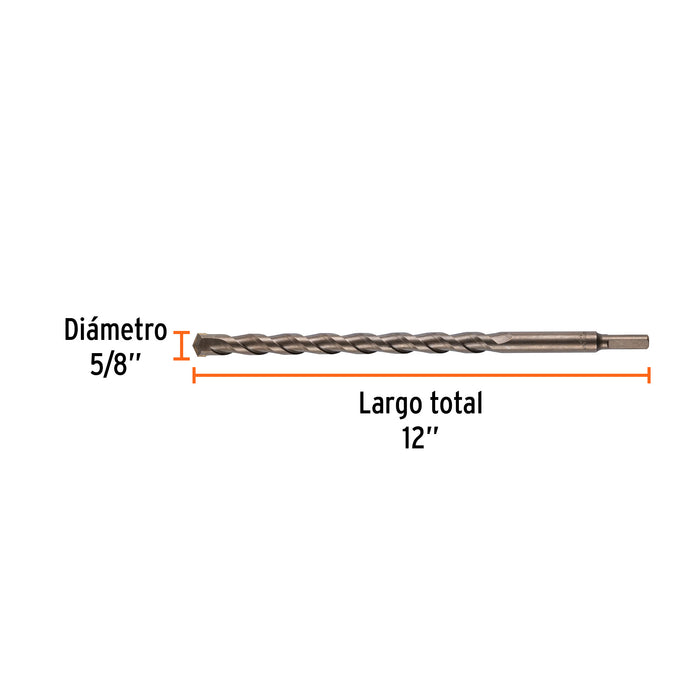 Broca para concreto de 5/8 x 12', Truper Código: 11239