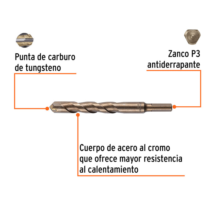Broca para concreto de 5/8 x 6', Truper Código: 11236