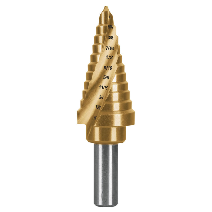 Broca escalonada óxido negro 11 escalones 1/4' a 7/8',Truper 101457 BES-11
