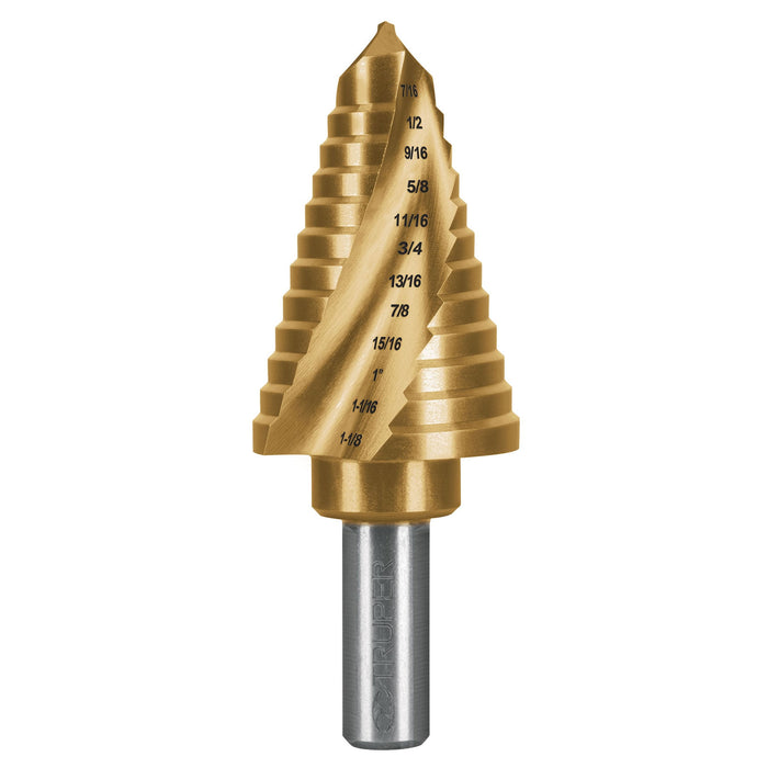 Broca escalonada titanio 12 escalones 7/16' a 1-1/8', Expert 101555 BES-12AX