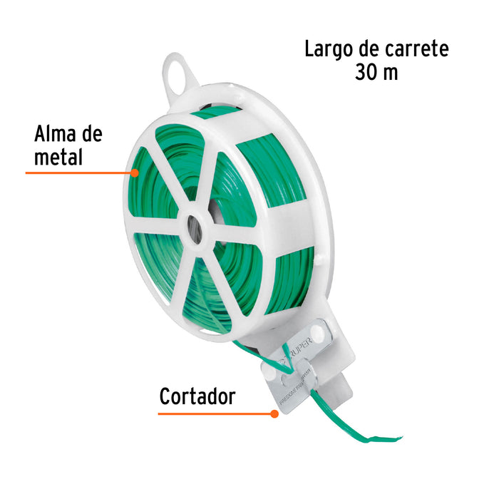 Carrete con 30 m de alambre forrado multiusos, Truper 12322 BIMBO-30
