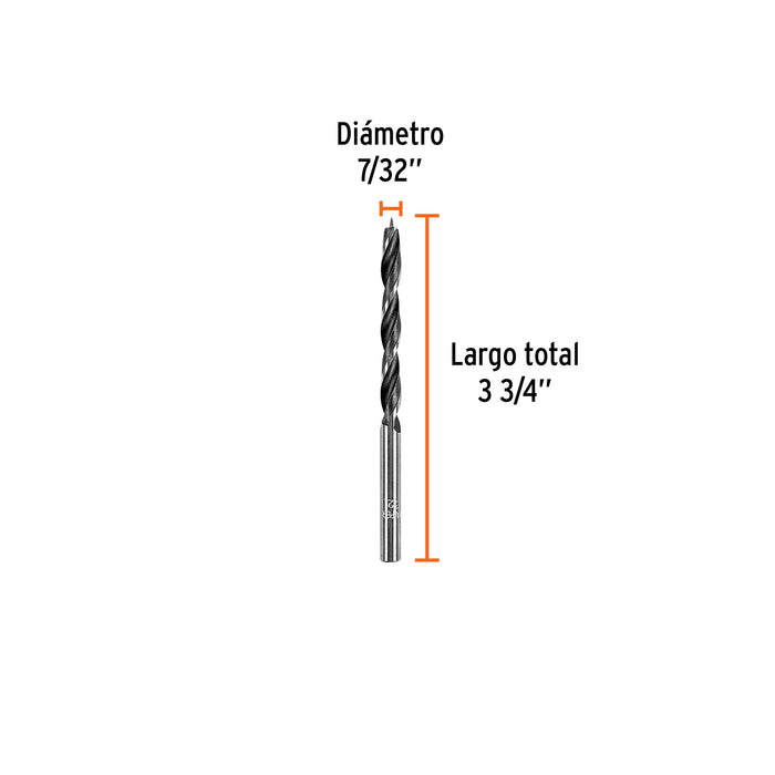 Broca con punta centradora para madera 7/32', Truper Código: 101690