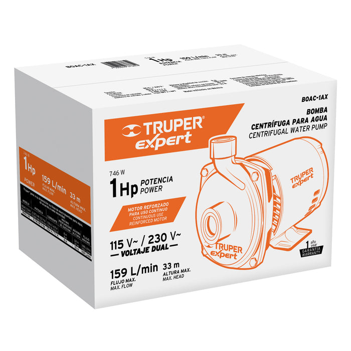 Bomba centrífuga para agua, 1 HP, Truper Expert 100433 BOAC-1AX