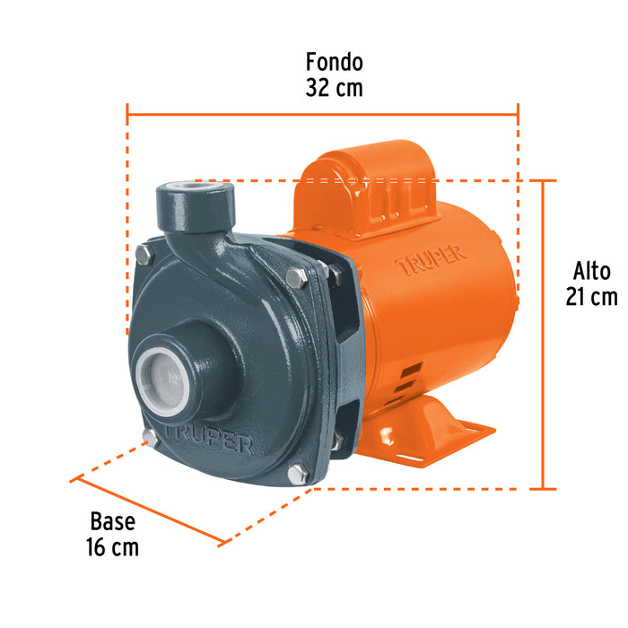 Bomba centrífuga para agua, 3/4 HP, Truper Código: 100389