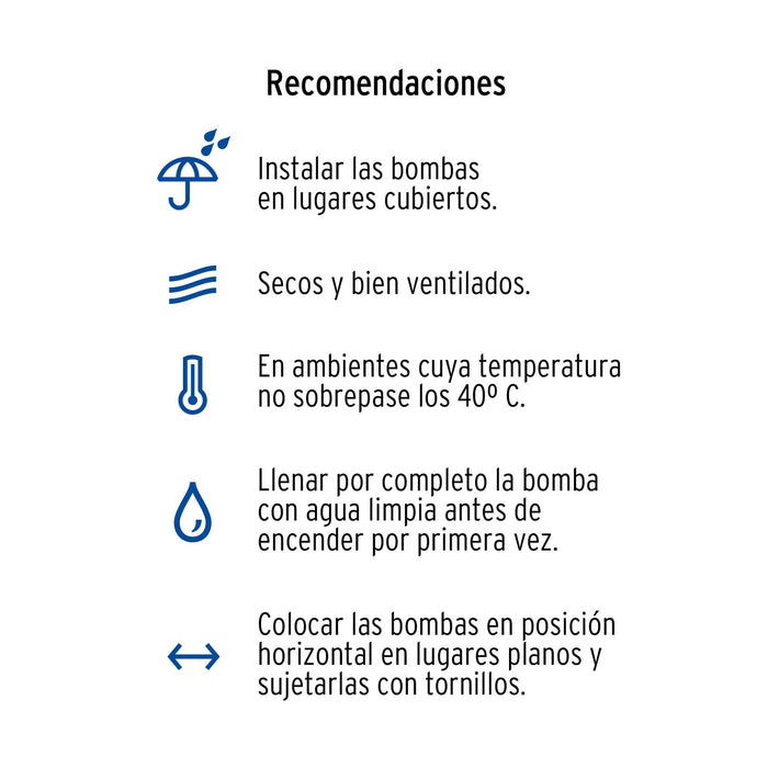 Bomba periférica 1/2 HP, altura máxima 30 m, Foset 46237