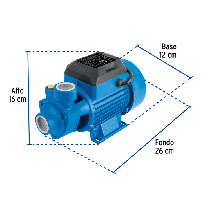Bomba periférica 1/2 HP, altura máxima 30 m, Foset 46237
