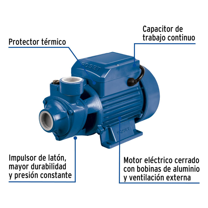 Bomba periférica 1 HP, altura máxima 70 m, Truper Expert 10070 BOAP-1