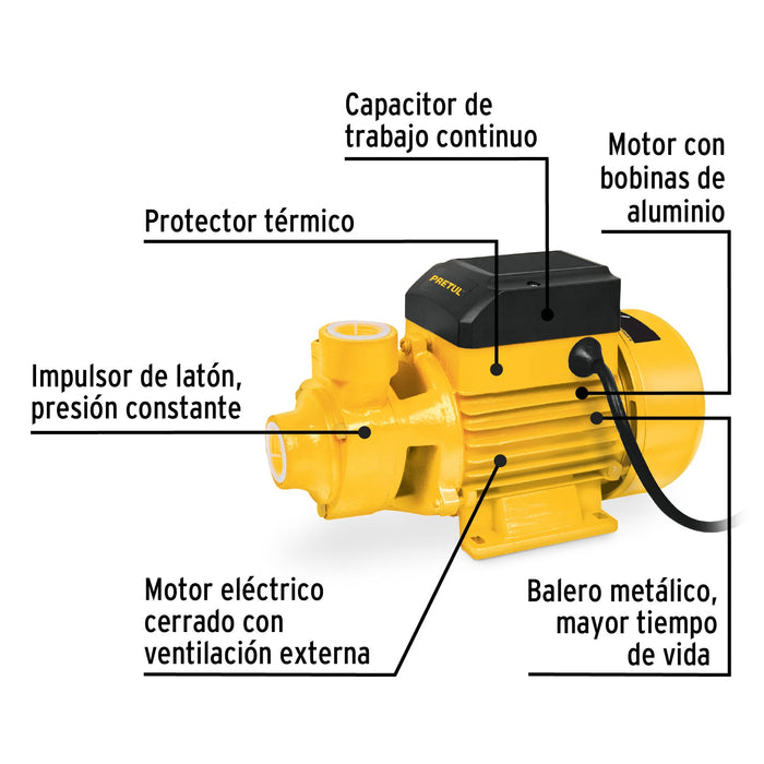 Bomba periférica 1 HP, altura máxima 70 m, Truper Expert 10070 BOAP-1