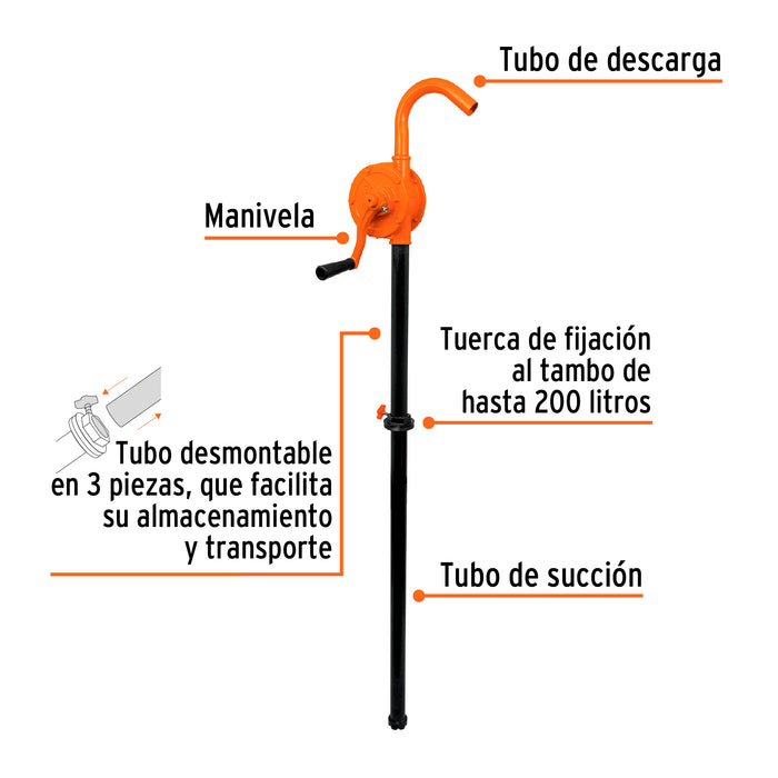 Bomba extractora de aceites con manivela, Truper 10067 BOMEX-25
