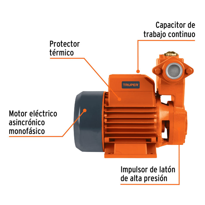 Bomba periférica autocebante 3/4 HP, Truper Código: 12781
