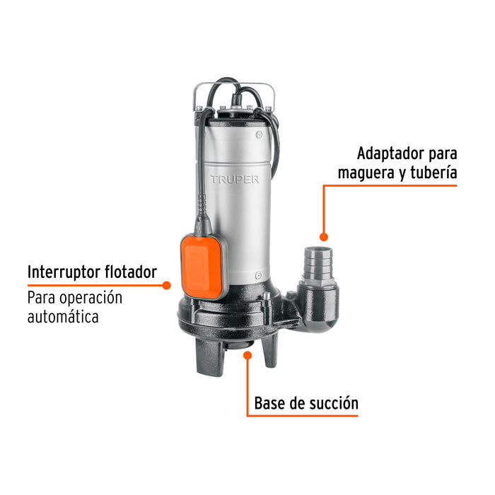 Bomba sumergible para agua sucia, 1 1/2 HP 104078 (BOS-1-1/2SI)
