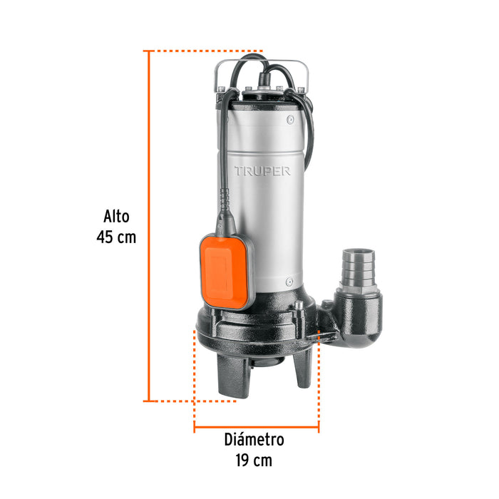 Bomba sumergible para agua sucia, 1 1/2 HP 104078 (BOS-1-1/2SI)
