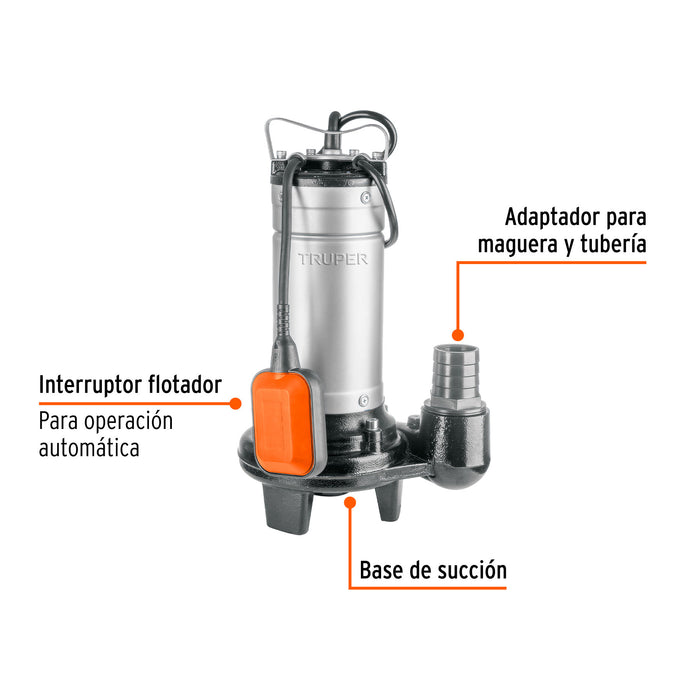 Bomba sumergible para agua sucia, 1 HP 104077 (BOS-1SI)