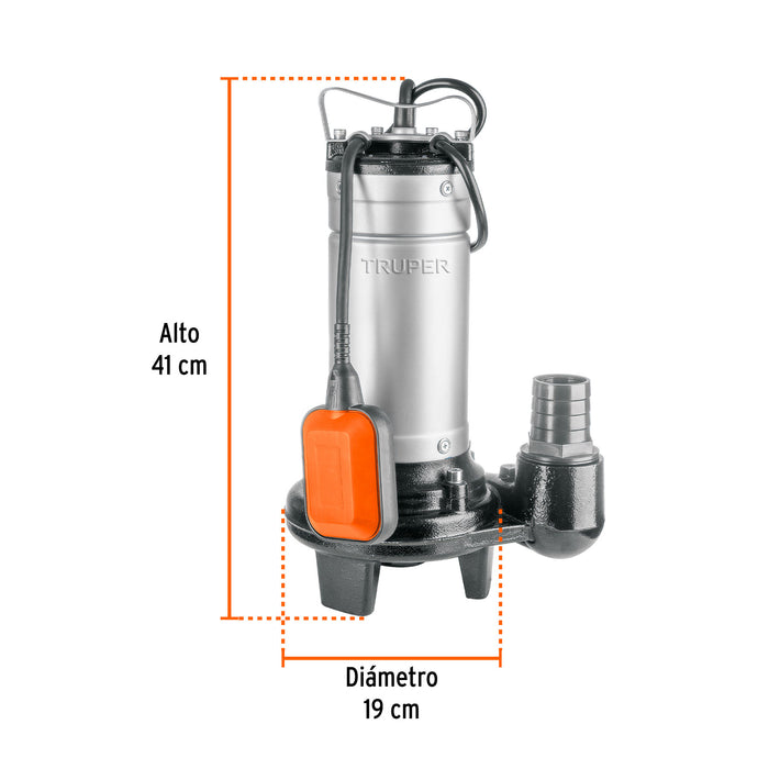 Bomba sumergible para agua sucia, 1 HP 104077 (BOS-1SI)
