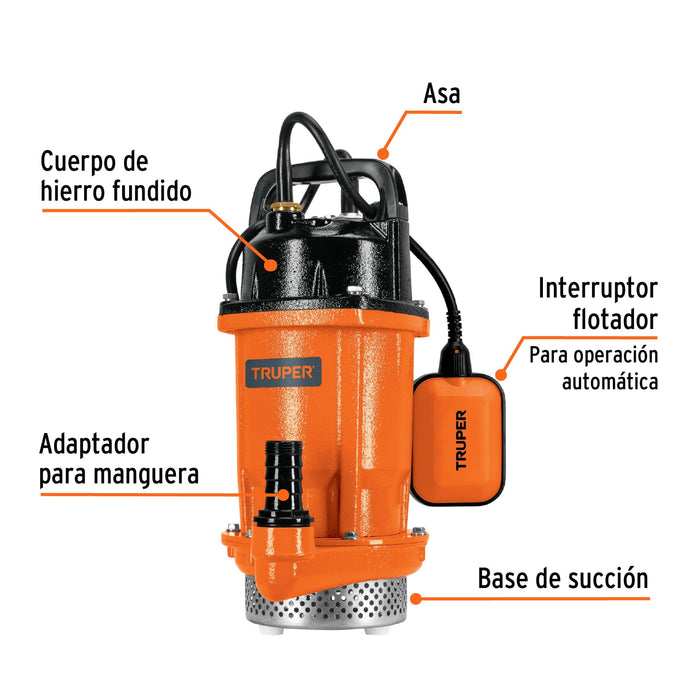 Bomba sumergible de hierro fundido para agua limpia 3/4 HP Código: 100170