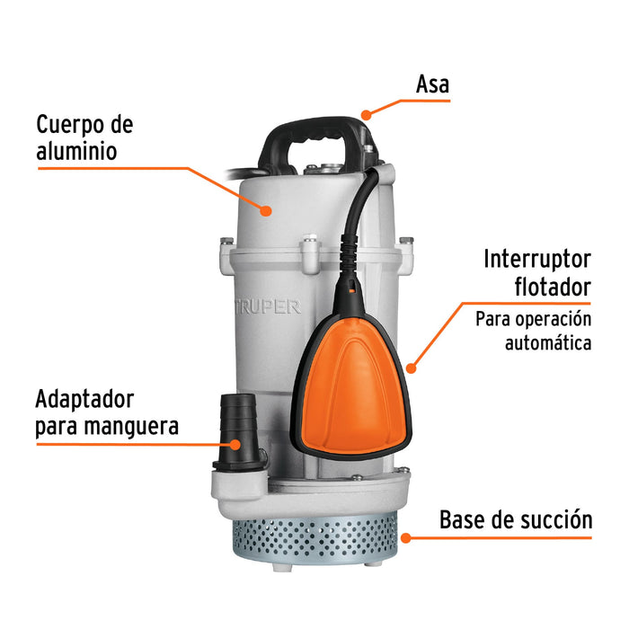 Bomba sumergible metálica para agua limpia uso rudo 3/4 HP Código: 15002