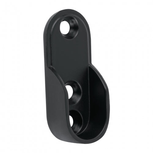 Brida negra para tubo ovalado de closet, Hermex 46585 BTO-5N