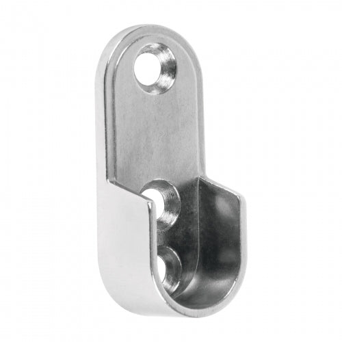 Brida niquelada para tubo ovalado de clóset, Hermex 48978 BTO-5