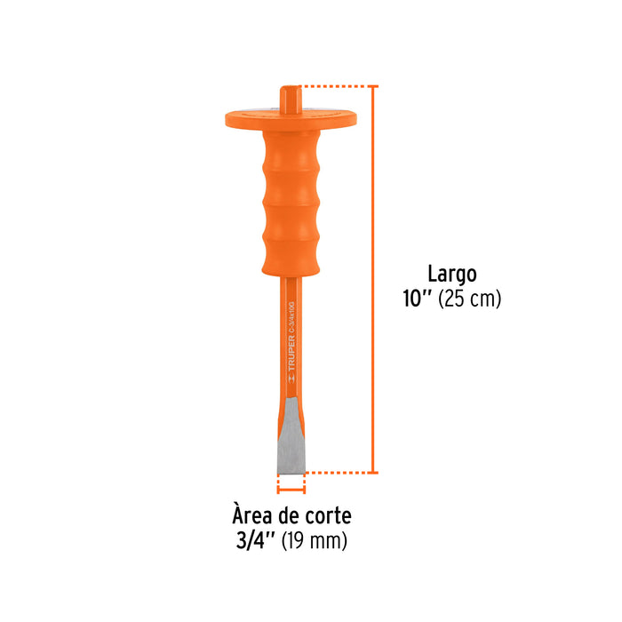Cincel de corte frío 3/4 x 10' con grip, Truper Código: 12275