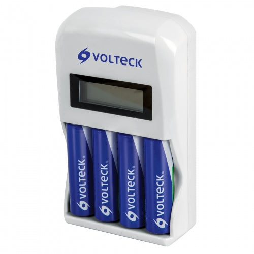 Cargador de pilas, AA, AAA, incluye 4 pilas AA, Volteck 46046 CA-RE-10