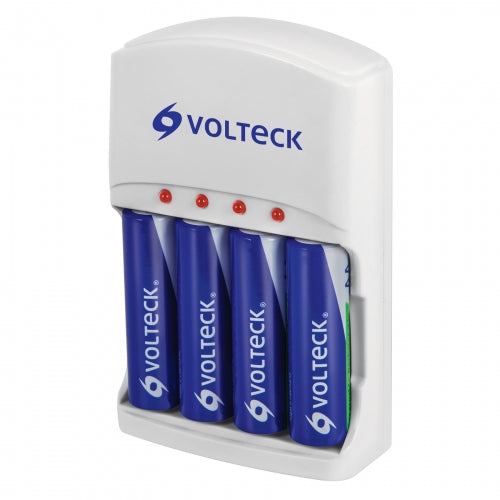 Cargador de pilas, AA, AAA y 9V, incluye 4 pilas AA, Volteck 46045 CA-RE-9