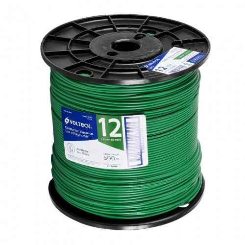 Metro de cable THHW-LS 12 AWG verde en carrete de 500 m 40121 CAB-12V-500