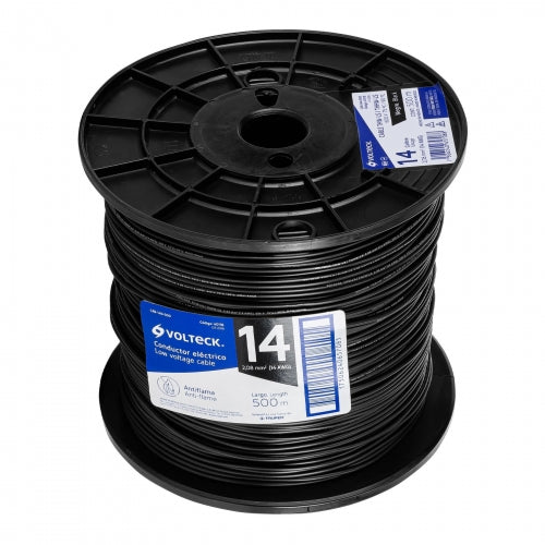 Metro de cable THHW-LS 14 AWG negro en carrete de 500 m 40116 CAB-14N-500