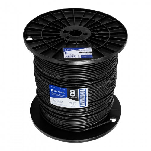 Metro de cable THHW-LS 8 AWG negro en carrete de 500 m 40119 CAB-8N-500