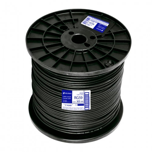 Metro de cable coaxial RG59 en carrete de 305 m, Volteck 45028 CABCO-59300