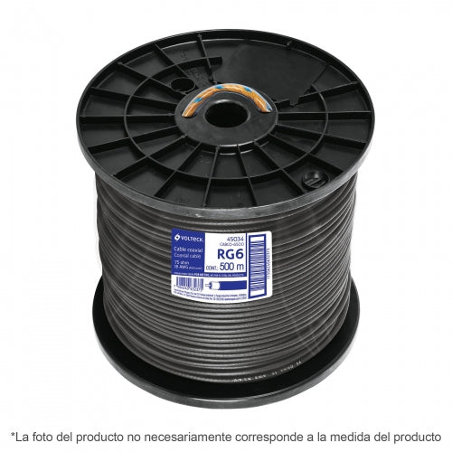 Metro de cable coaxial RG6 en carrete de 305 m, Volteck 45030 CABCO-6300