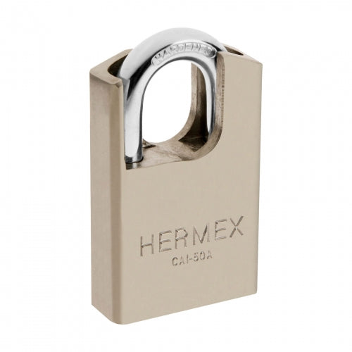 Candado de acero, máxima seguridad, 50mm, llave anti-ganzúa 43334 CAI-50A